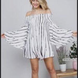ILLA ILLA -- striped off the shoulder dress